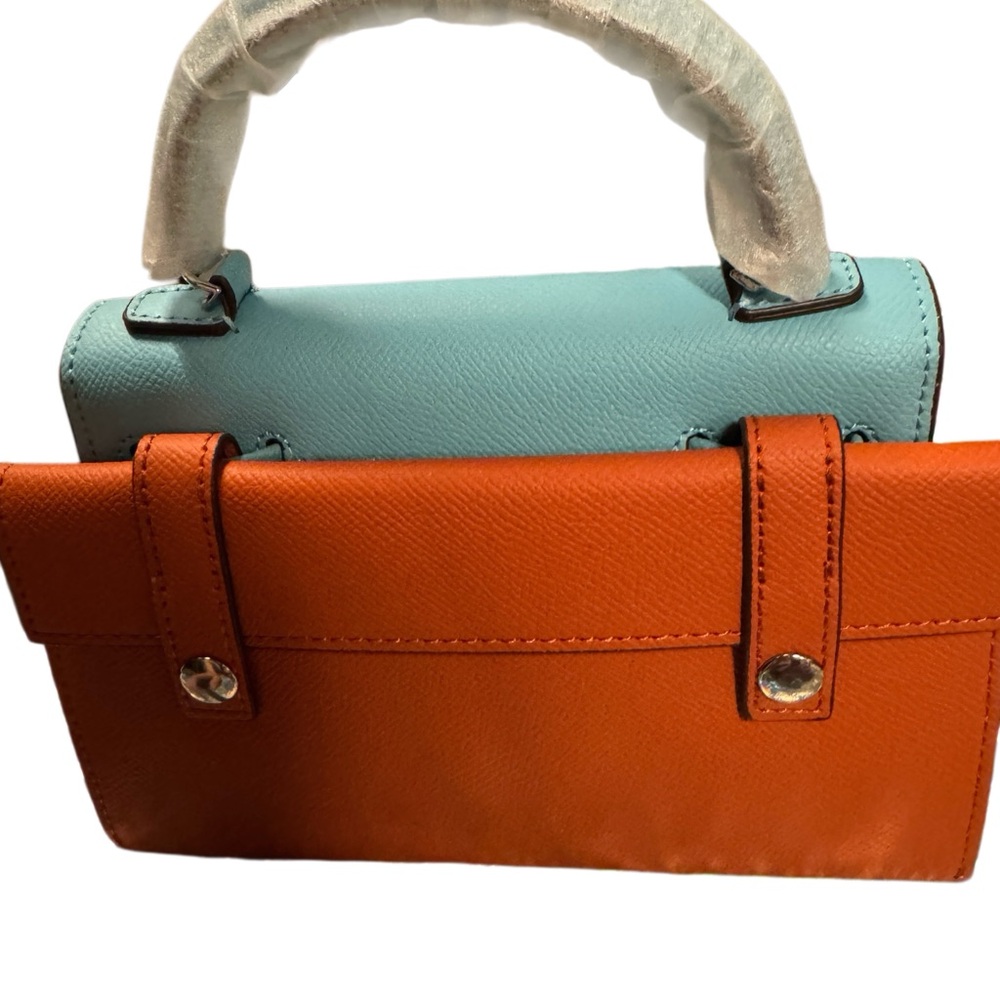 Designer Mosaic Doll Mint Green Leather Handbag - Picture 6 of 11